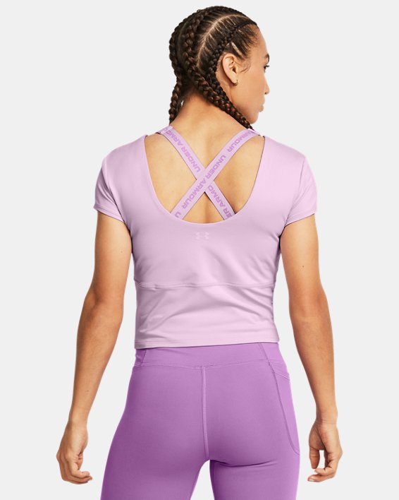 Women's UA Meridian Fitted Short Sleeve, Purple, pdpMainDesktop image number 1